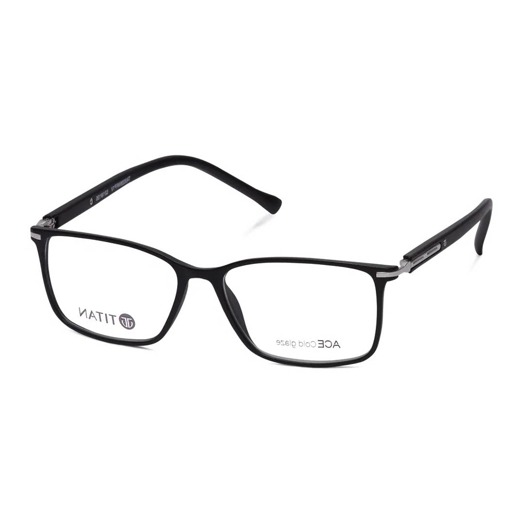 Titan Black Rectangle Computer Glasses (Blue-Filter lens Included)