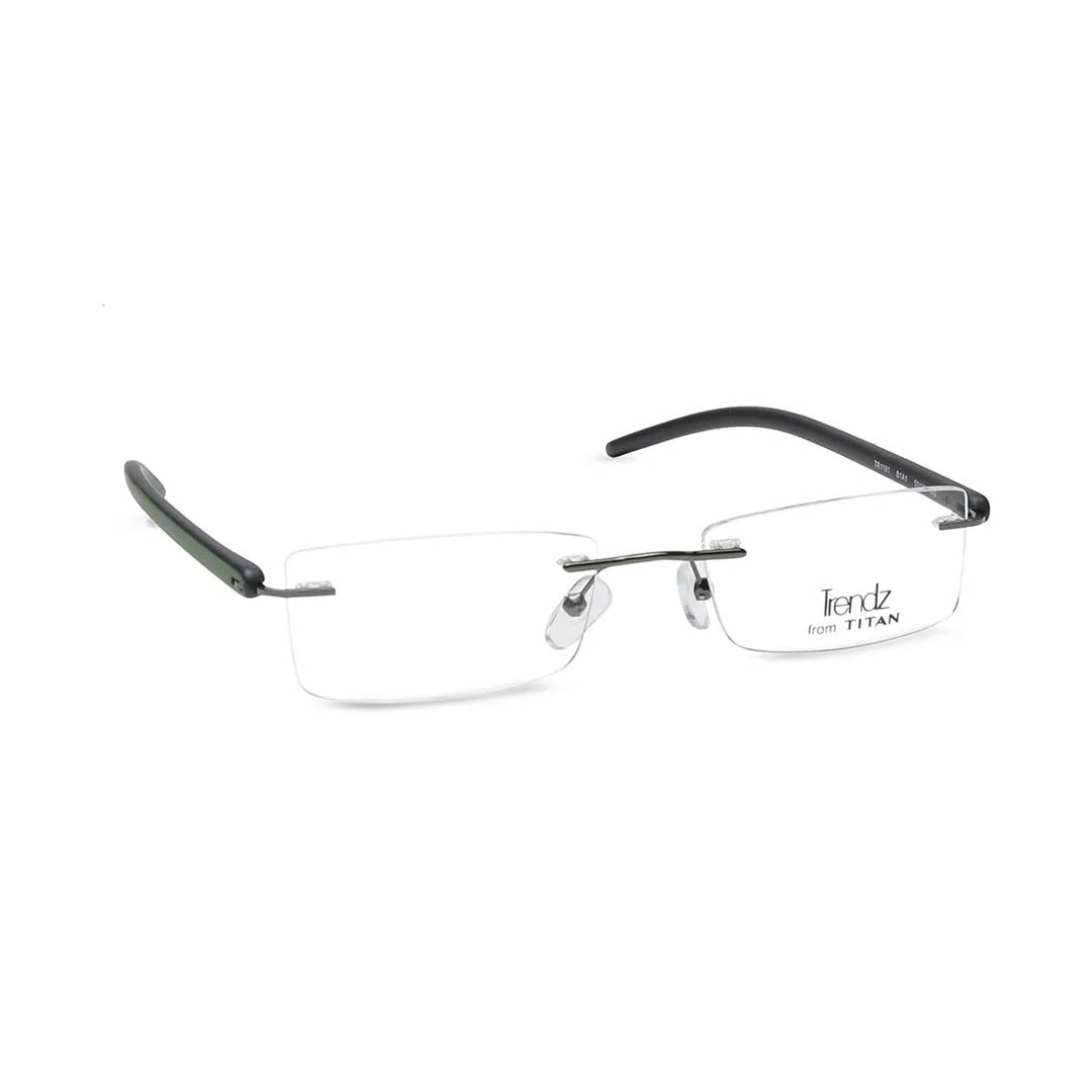 Titan Gun metal Rectangle Rimless Computer Glasses (Blue-Filter lens Included)