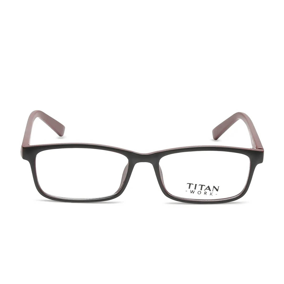 Titan Black Rectangle Rimmed Computer Glasses (Blue-Filter lens Included)