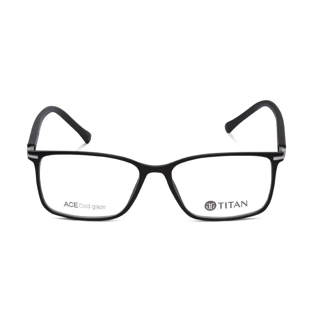 Titan Black Rectangle Computer Glasses (Blue-Filter lens Included)