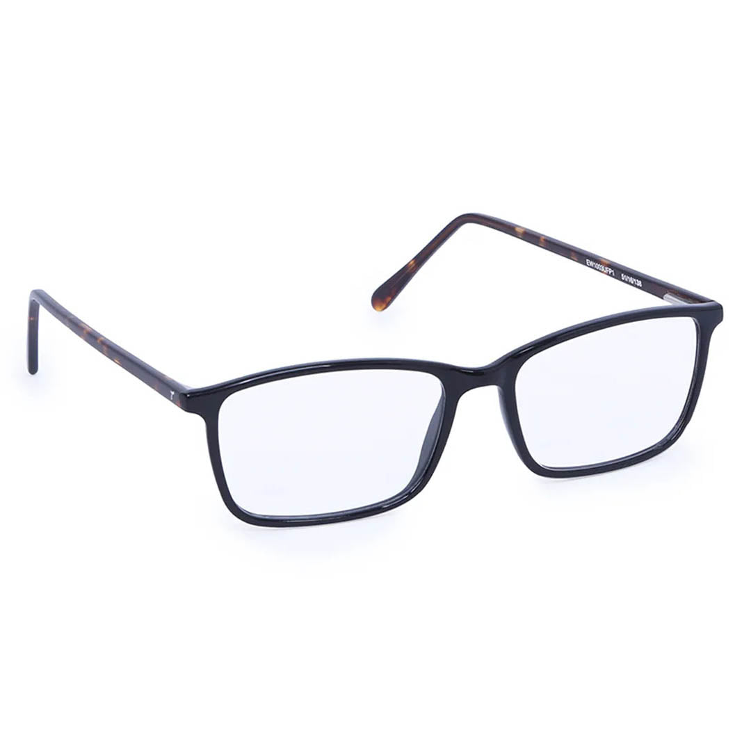 Titan Black Rectangle Rimmed Computer Glasses (Blue-Filter lens Included)