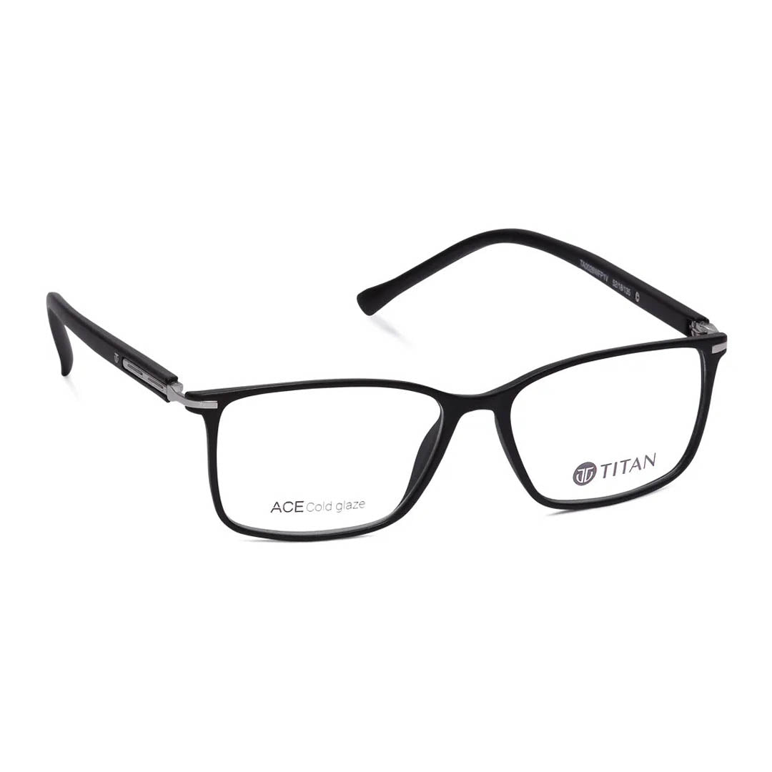 Titan Black Rectangle Computer Glasses (Blue-Filter lens Included)