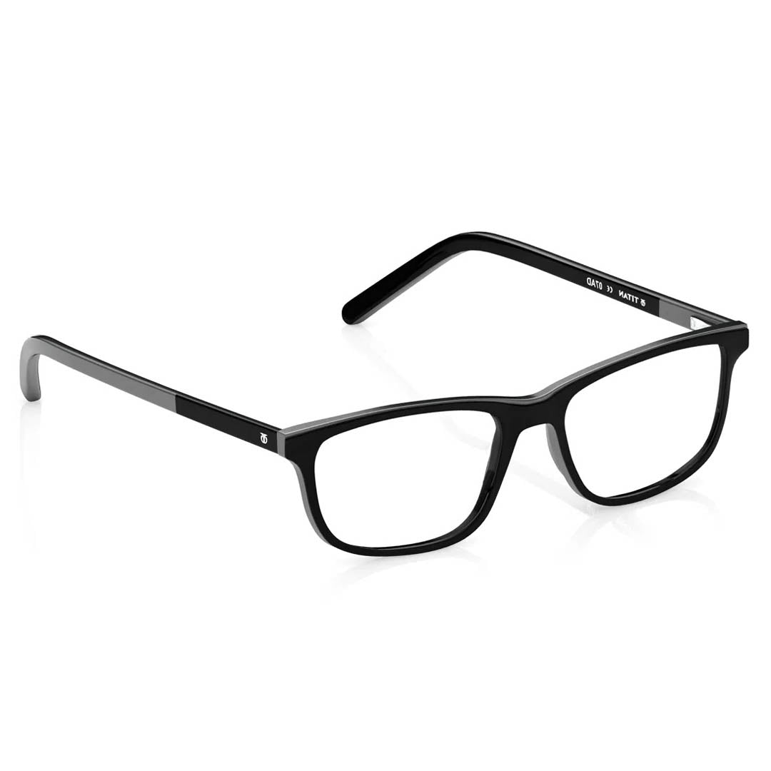 Titan Black Square Rimmed Computer Glasses (Blue-Filter lens Included)