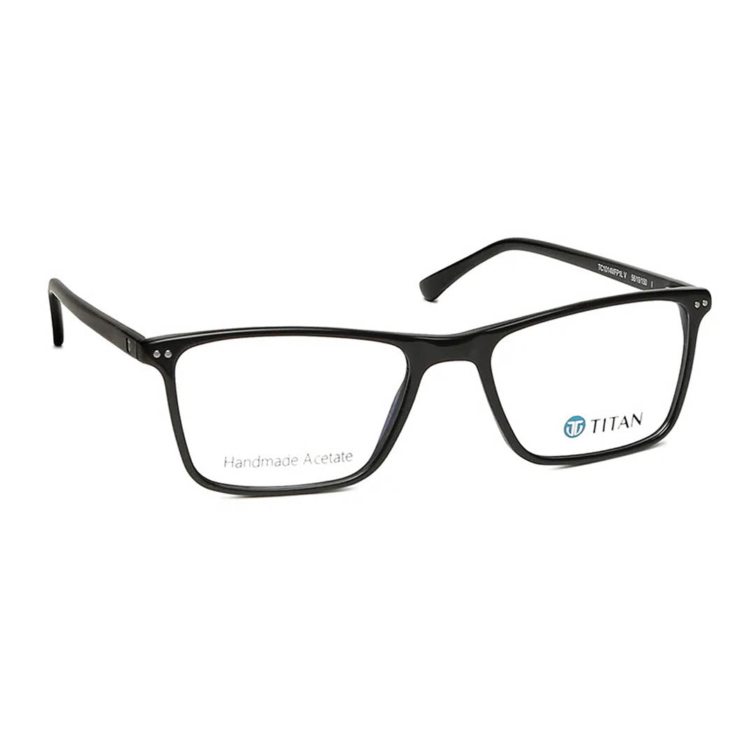 Titan Black Square Rimmed Computer Glasses (Blue-Filter lens Included)