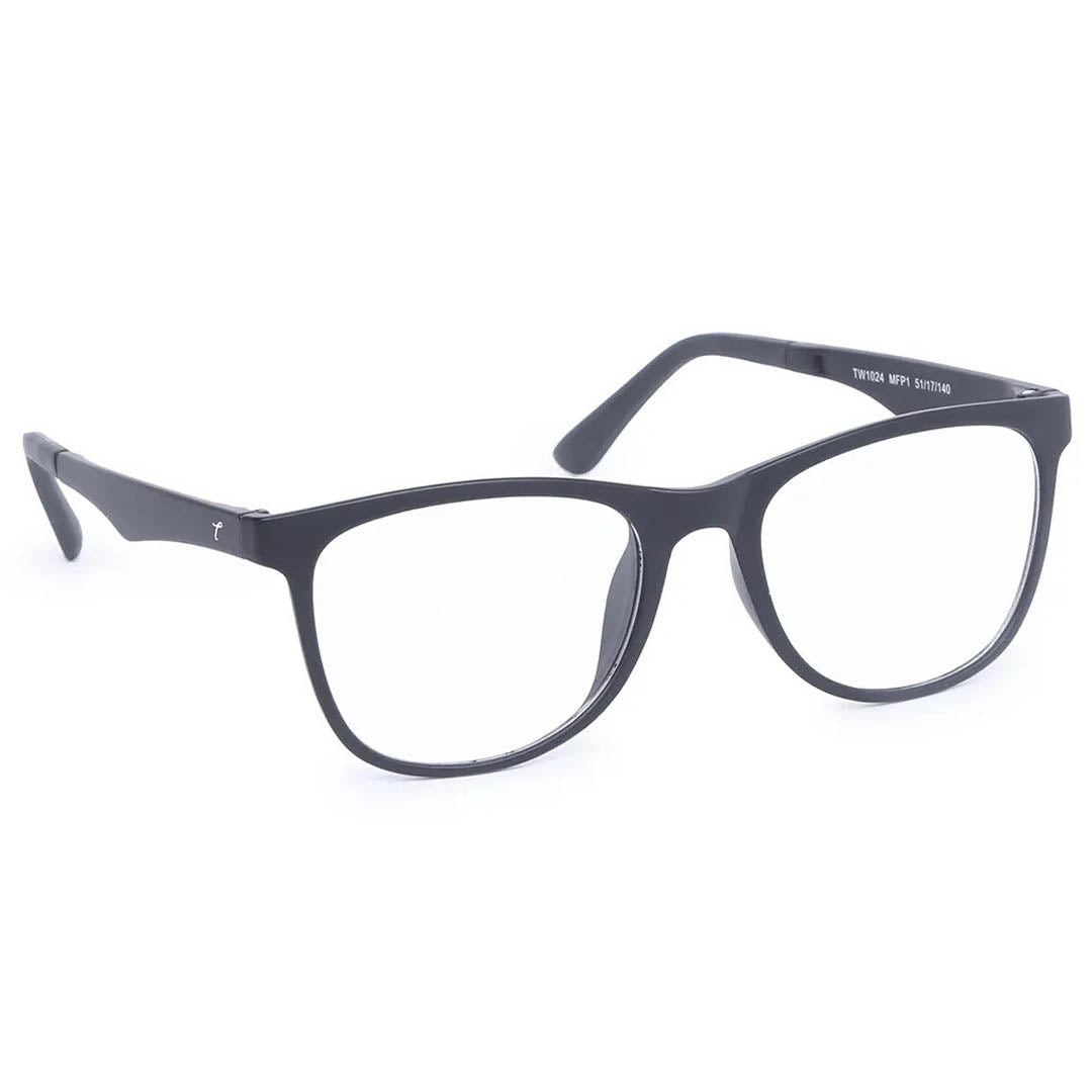 Titan Black Wayfarer Rimmed Computer Glasses (Blue-Filter lens Included)
