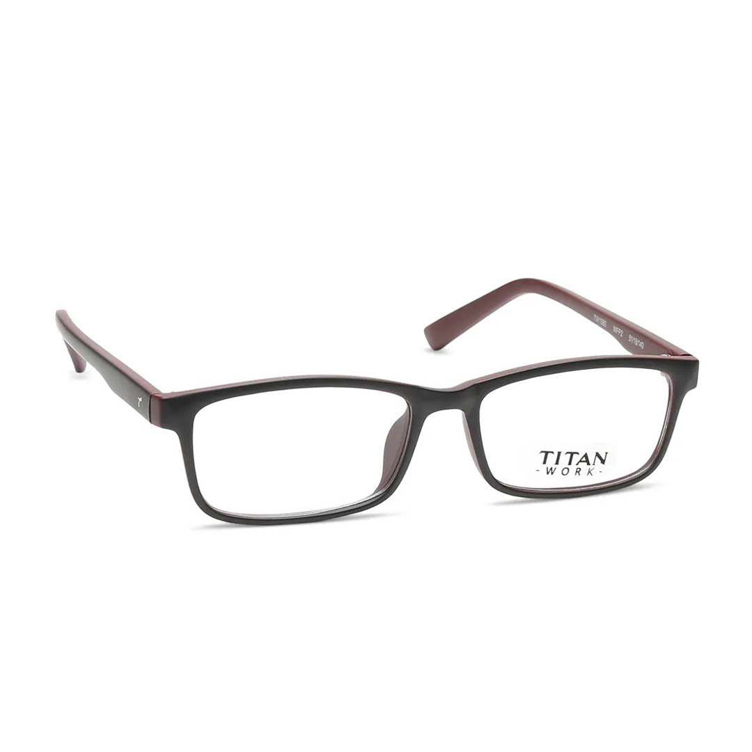 Titan Black Rectangle Rimmed Computer Glasses (Blue-Filter lens Included)