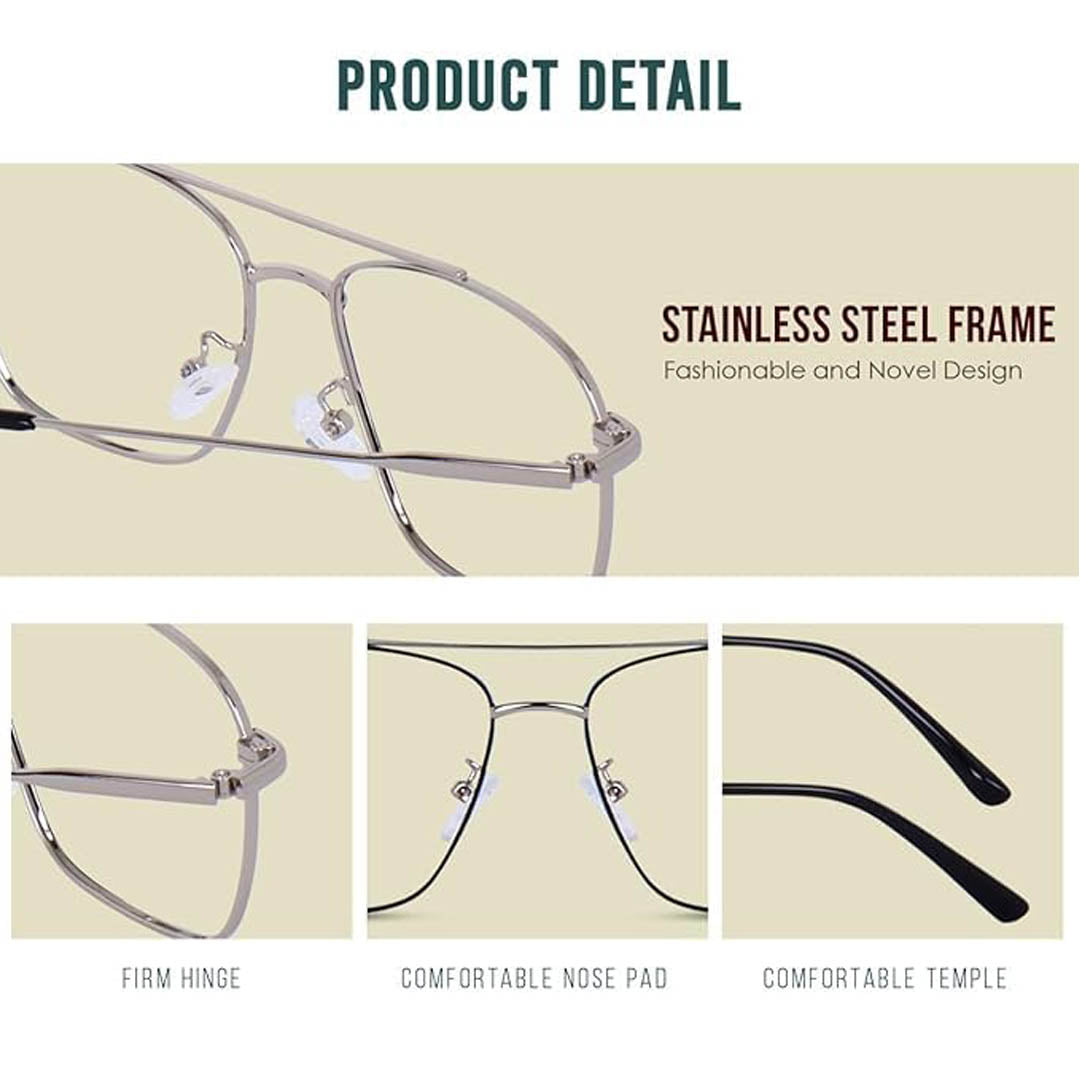 OneStopVision® Blue Cut Computer Glasses | Anti Glare, 100% UV Protected (Blue-Filter lens Included)