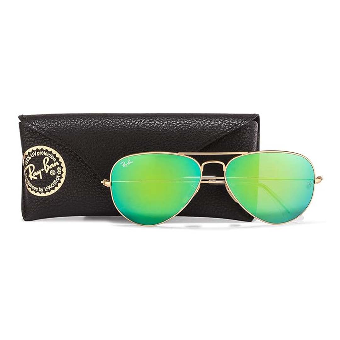 Ray-Ban Mirrored Aviator Unisex Sunglasses (0RB3025I|51 mm|Green)