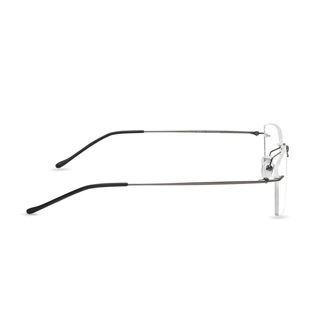 Titan Gun metal Rectangle Rimless Computer Glasses (Blue-Filter lens Included)