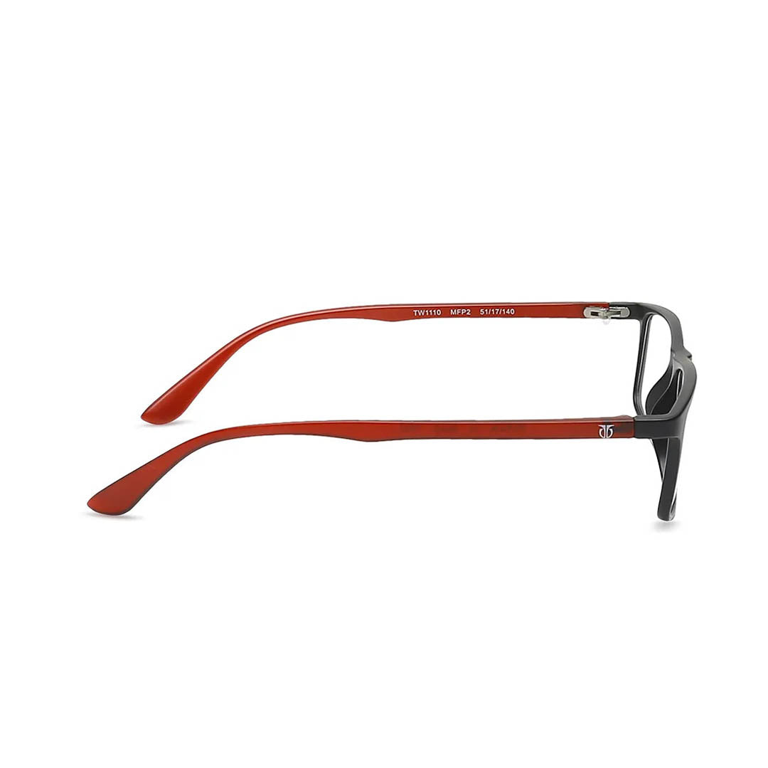 Titan Black Rectangle Rimmed Computer Glasses (Blue-Filter lens Included)