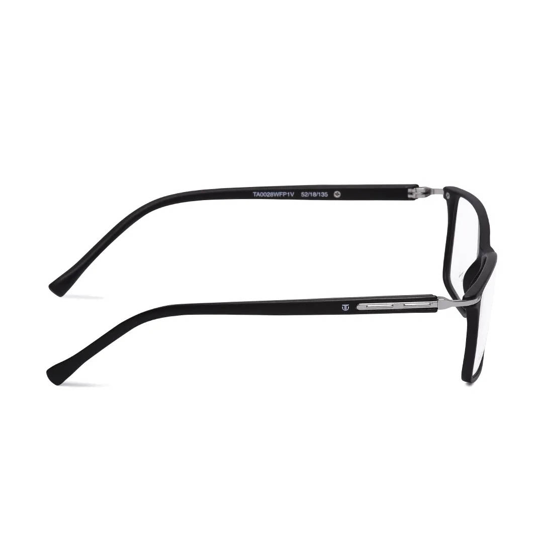 Titan Black Rectangle Computer Glasses (Blue-Filter lens Included)