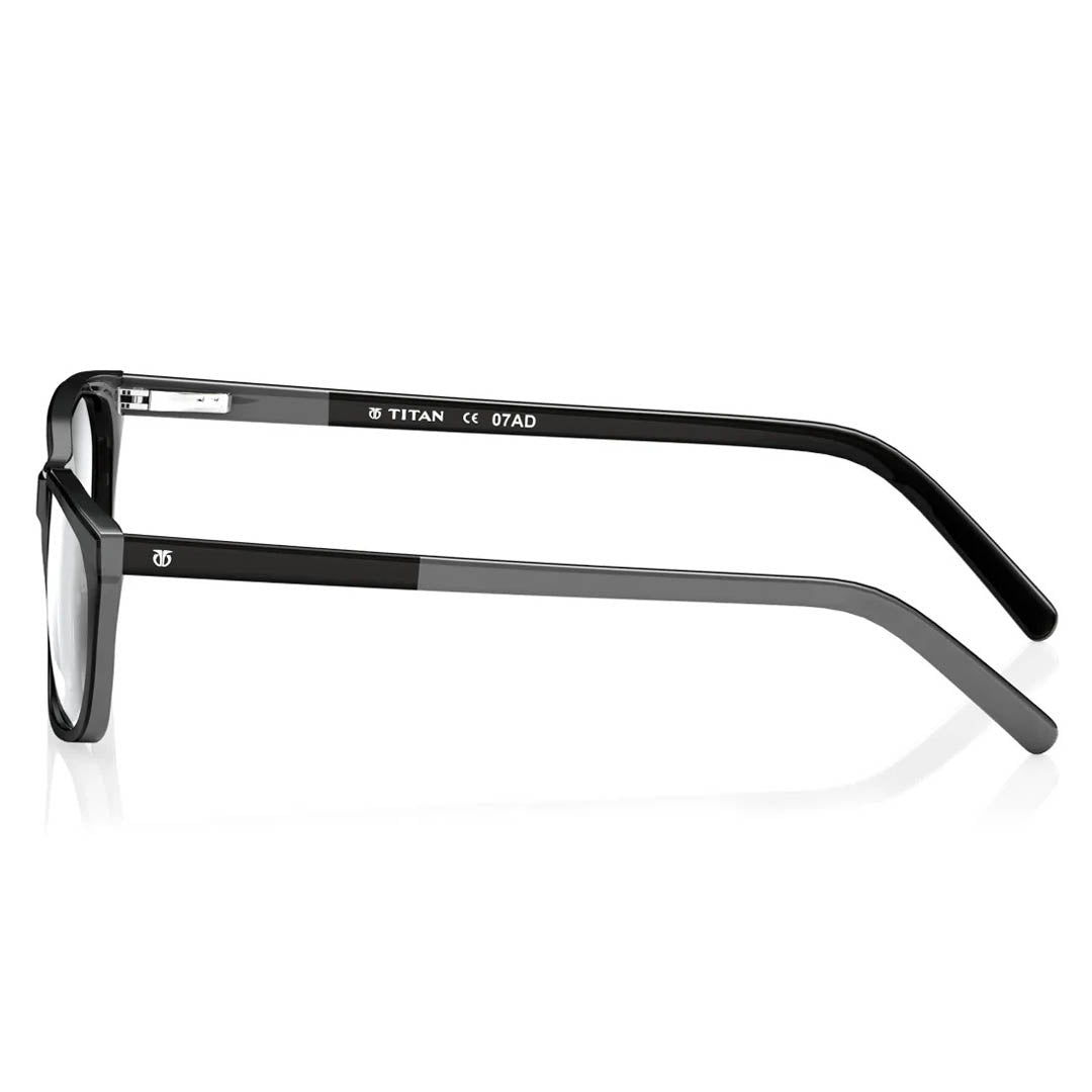 Titan Black Square Rimmed Computer Glasses (Blue-Filter lens Included)