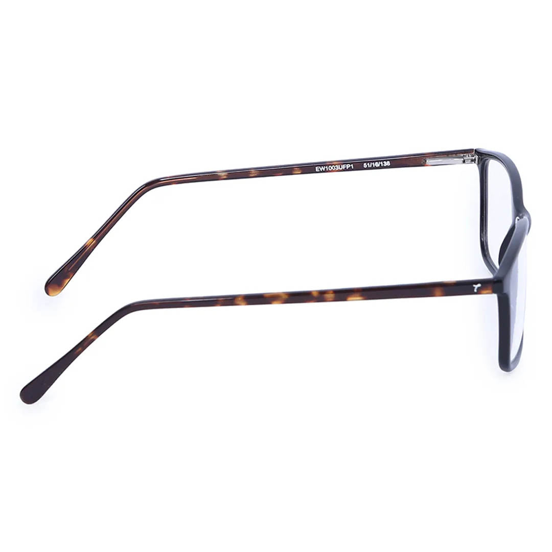 Titan Black Rectangle Rimmed Computer Glasses (Blue-Filter lens Included)