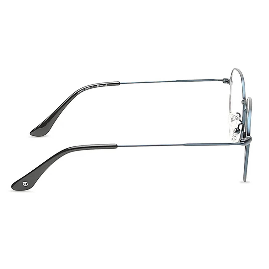 Titan Blue Round Rimmed Computer Glasses (Blue-Filter lens Included)