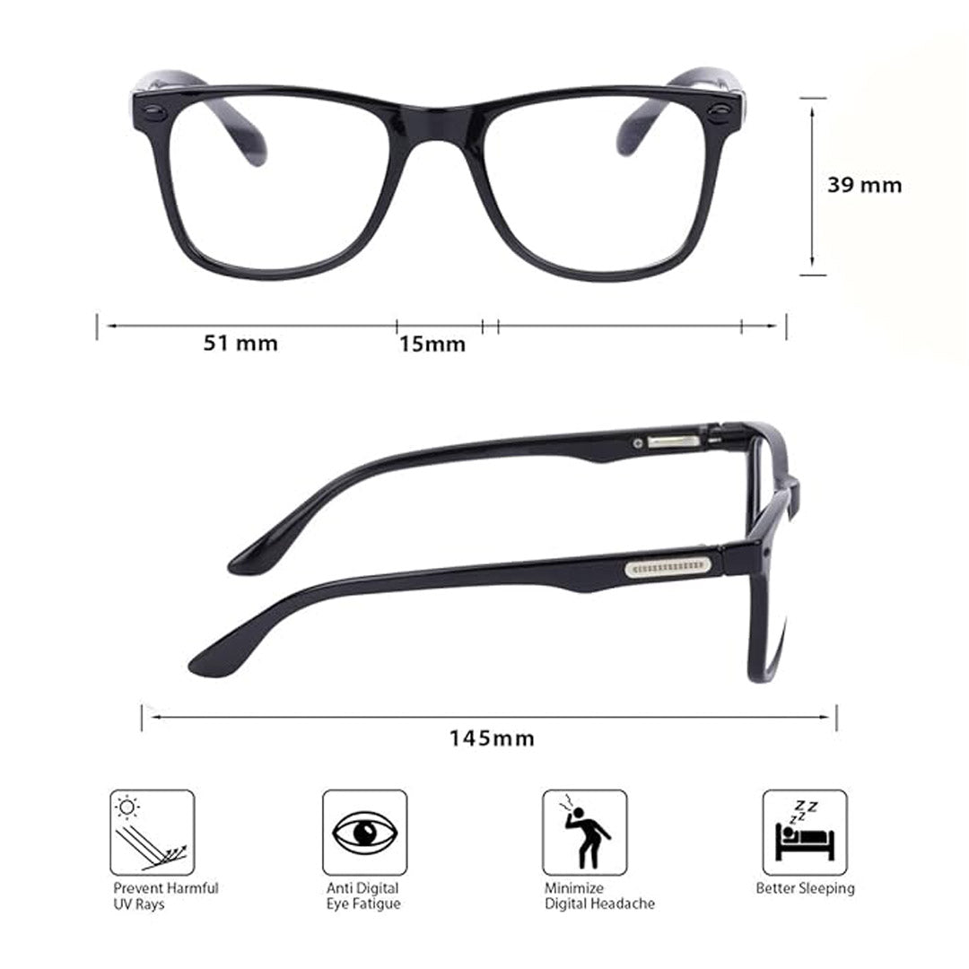 OneStopVision® Blue Cut Computer Glasses | Anti Glare, 100% UV Protected (Blue-Filter lens Included)