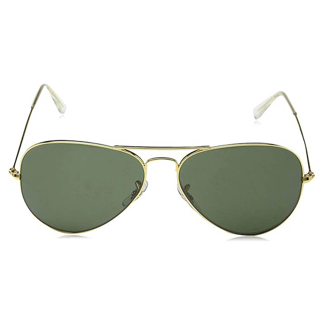 OneStopVision® Medium-Large (Size-58) Golden Green Men's Aviator Sunglasses