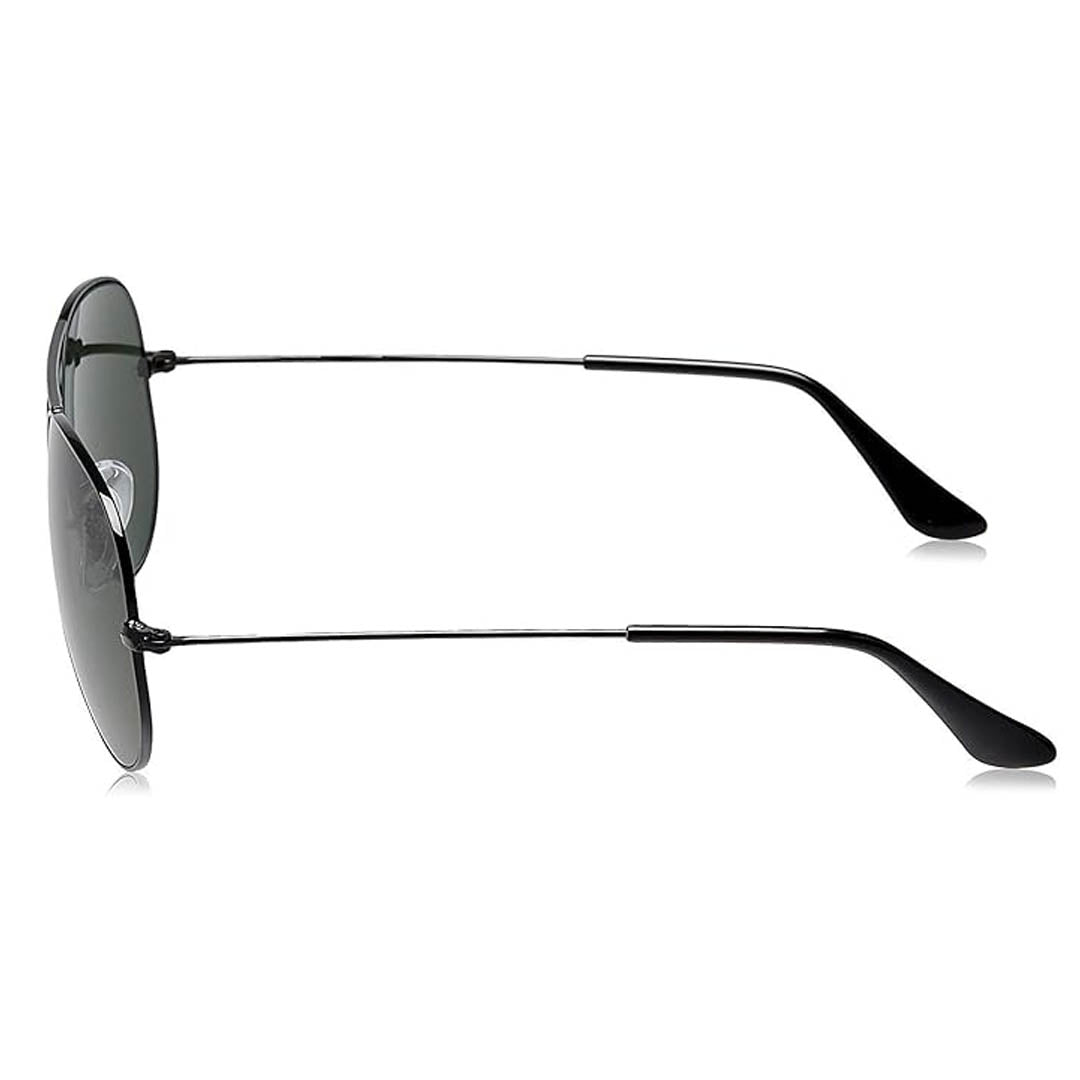OneStopVision® Medium-Large (Size-58) Black Green Men's Aviator Sunglasses