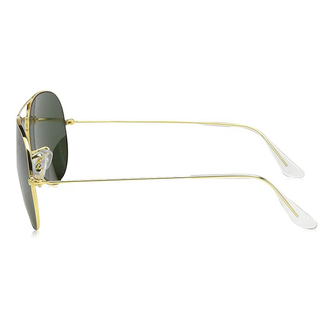 OneStopVision® Medium-Large (Size-58) Golden Green Men's Aviator Sunglasses