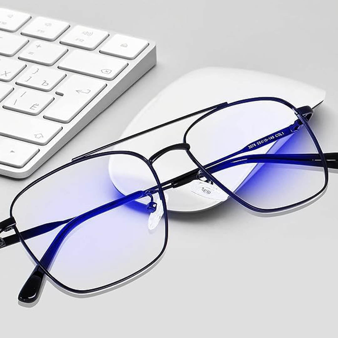 OneStopVision® Blue Cut Computer Glasses | Anti Glare, 100% UV Protected (Blue-Filter lens Included)