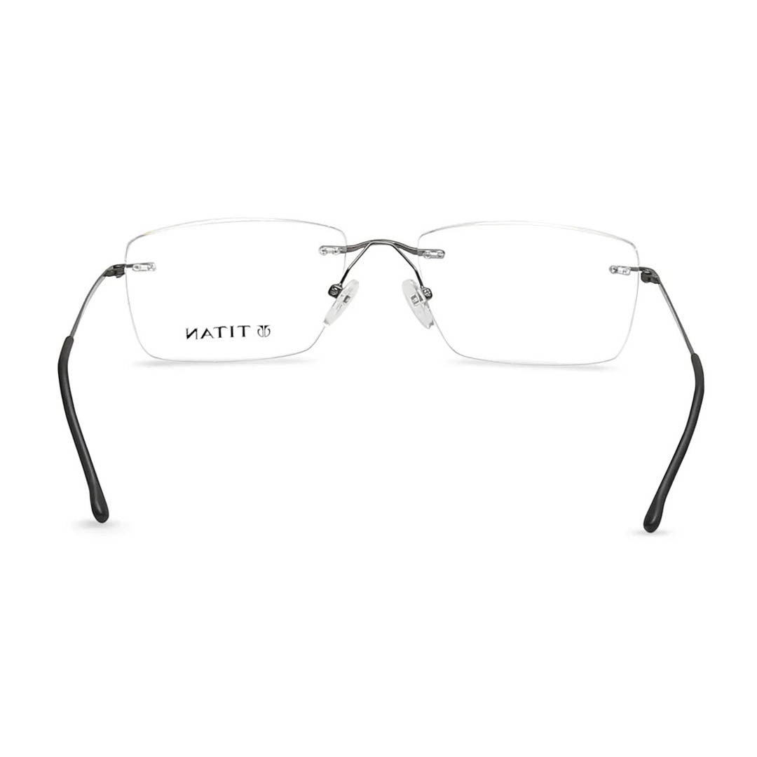 Titan Gun metal Rectangle Rimless Computer Glasses (Blue-Filter lens Included)