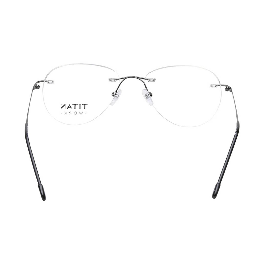 Titan Grey Aviator Rimless Computer Glasses (Blue-Filter lens Included)