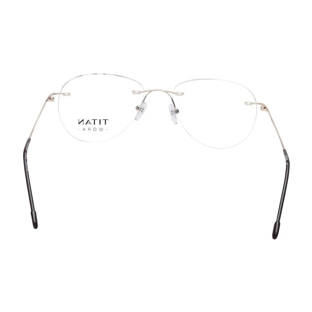 Titan Gold Round Rimless Computer Glasses (Blue-Filter lens Included)