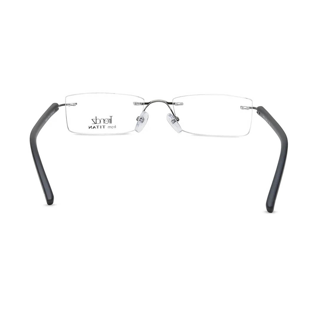 Titan Gun metal Rectangle Rimless Computer Glasses (Blue-Filter lens Included)