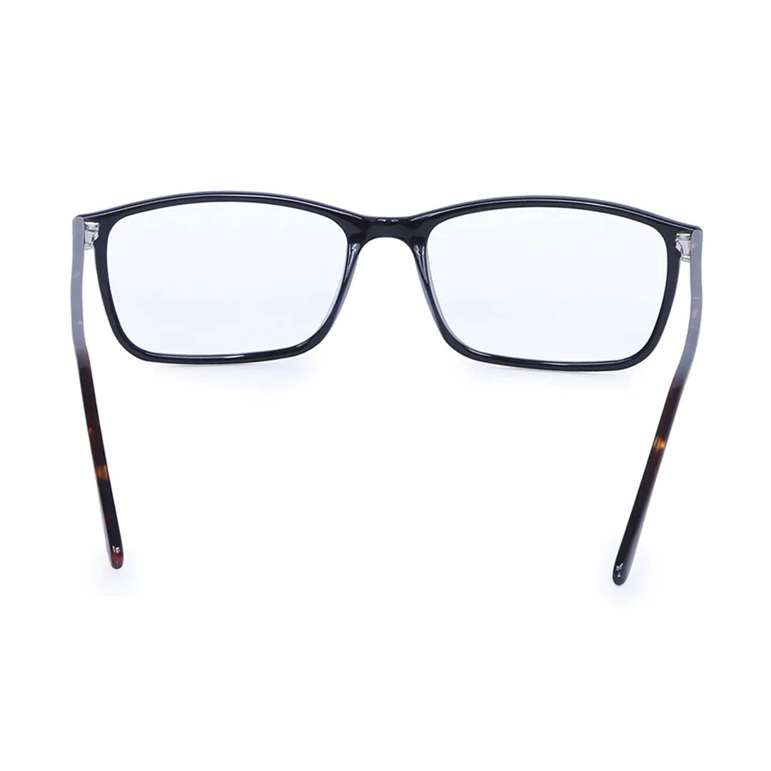 Titan Black Rectangle Rimmed Computer Glasses (Blue-Filter lens Included)