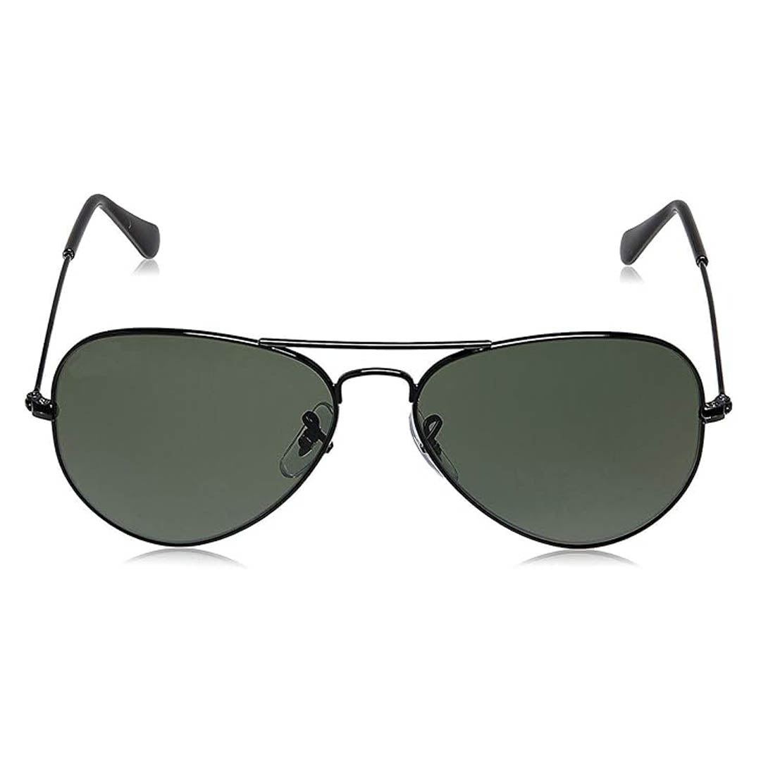 OneStopVision® Medium-Large (Size-58) Black Green Men's Aviator Sunglasses
