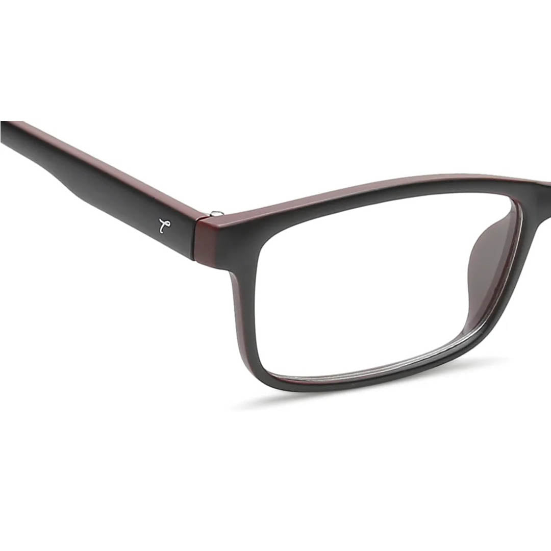 Titan Black Rectangle Rimmed Computer Glasses (Blue-Filter lens Included)