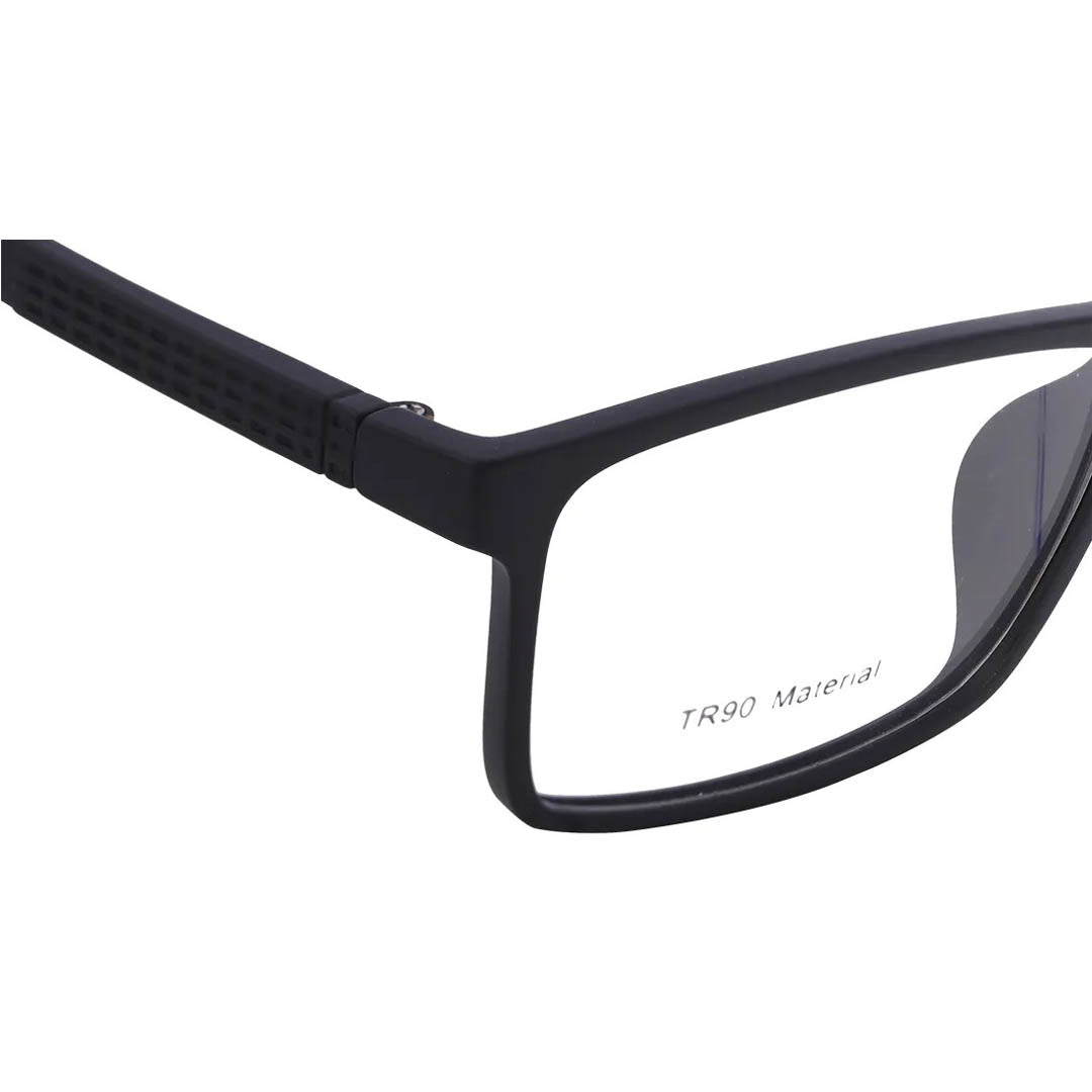Titan Black Rectangle Rimmed Computer Glasses (Blue-Filter lens Included)