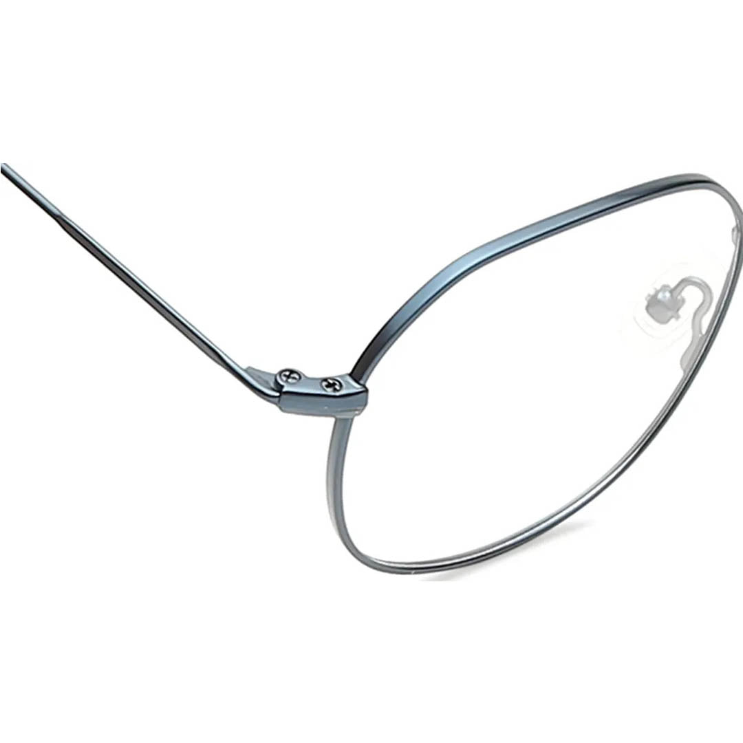 Titan Blue Round Rimmed Computer Glasses (Blue-Filter lens Included)