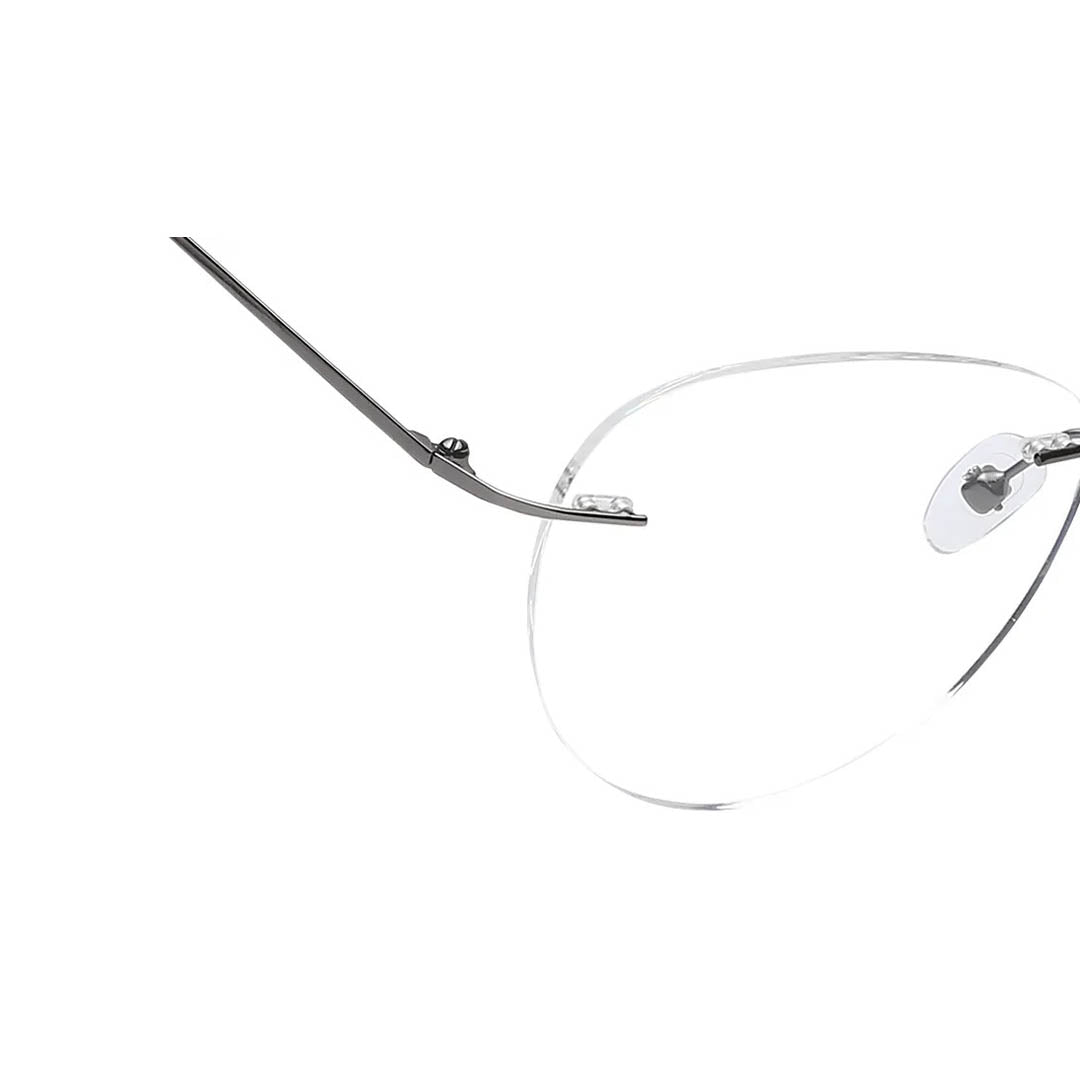 Titan Grey Aviator Rimless Computer Glasses (Blue-Filter lens Included)