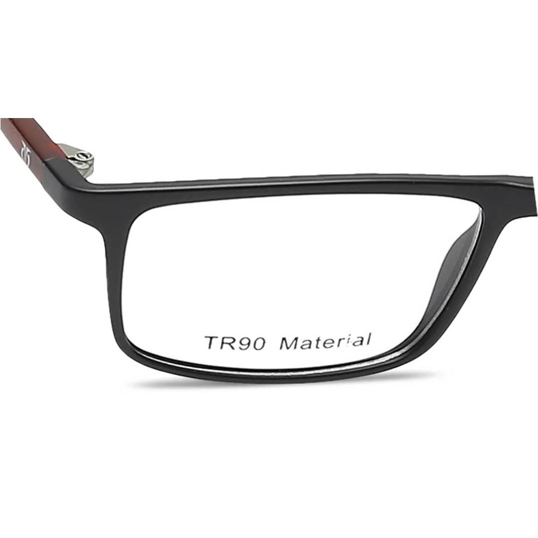 Titan Black Rectangle Rimmed Computer Glasses (Blue-Filter lens Included)