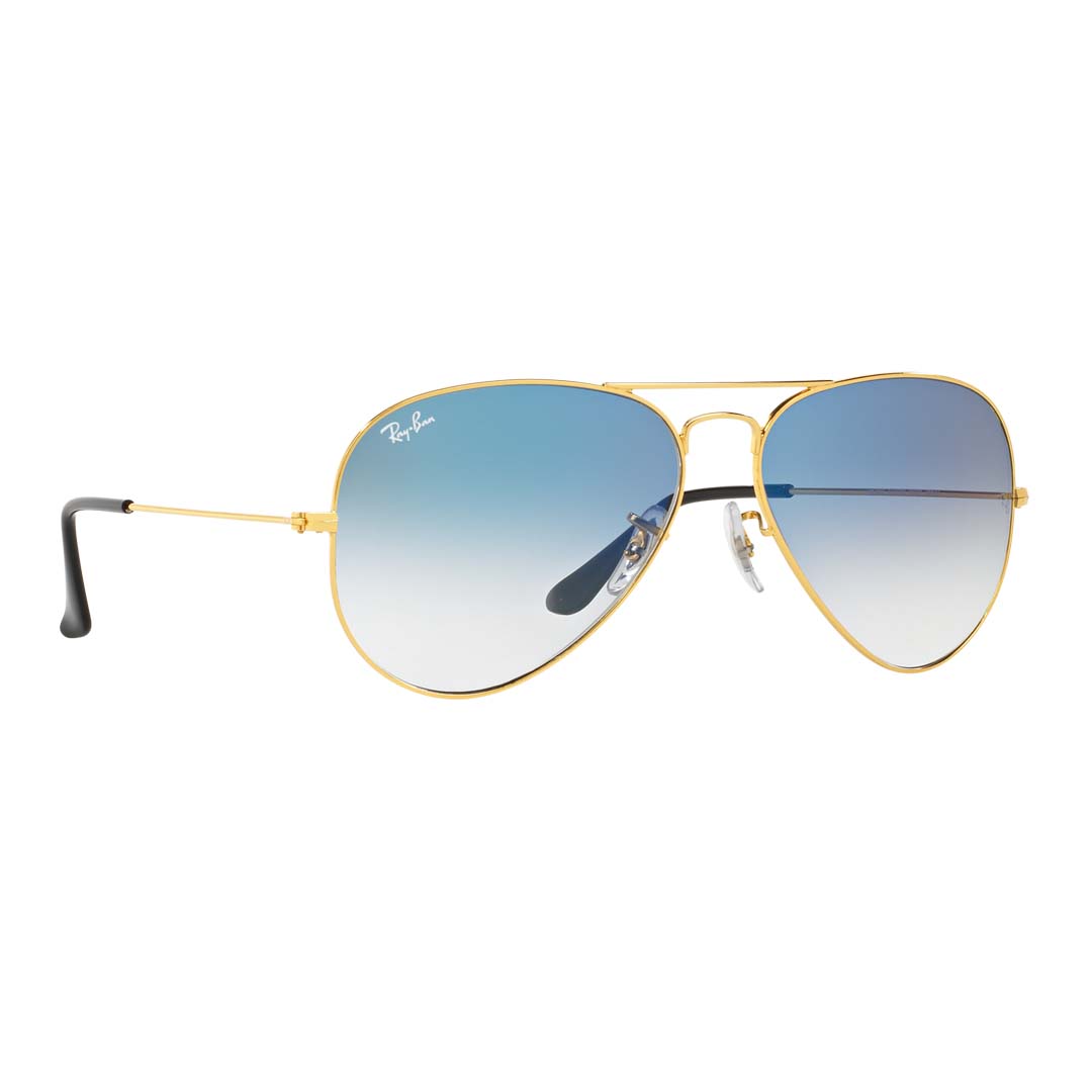 Ray-Ban Men Gradient Blue Lens Pilot Sunglasses - 0RB3025I001/3F58