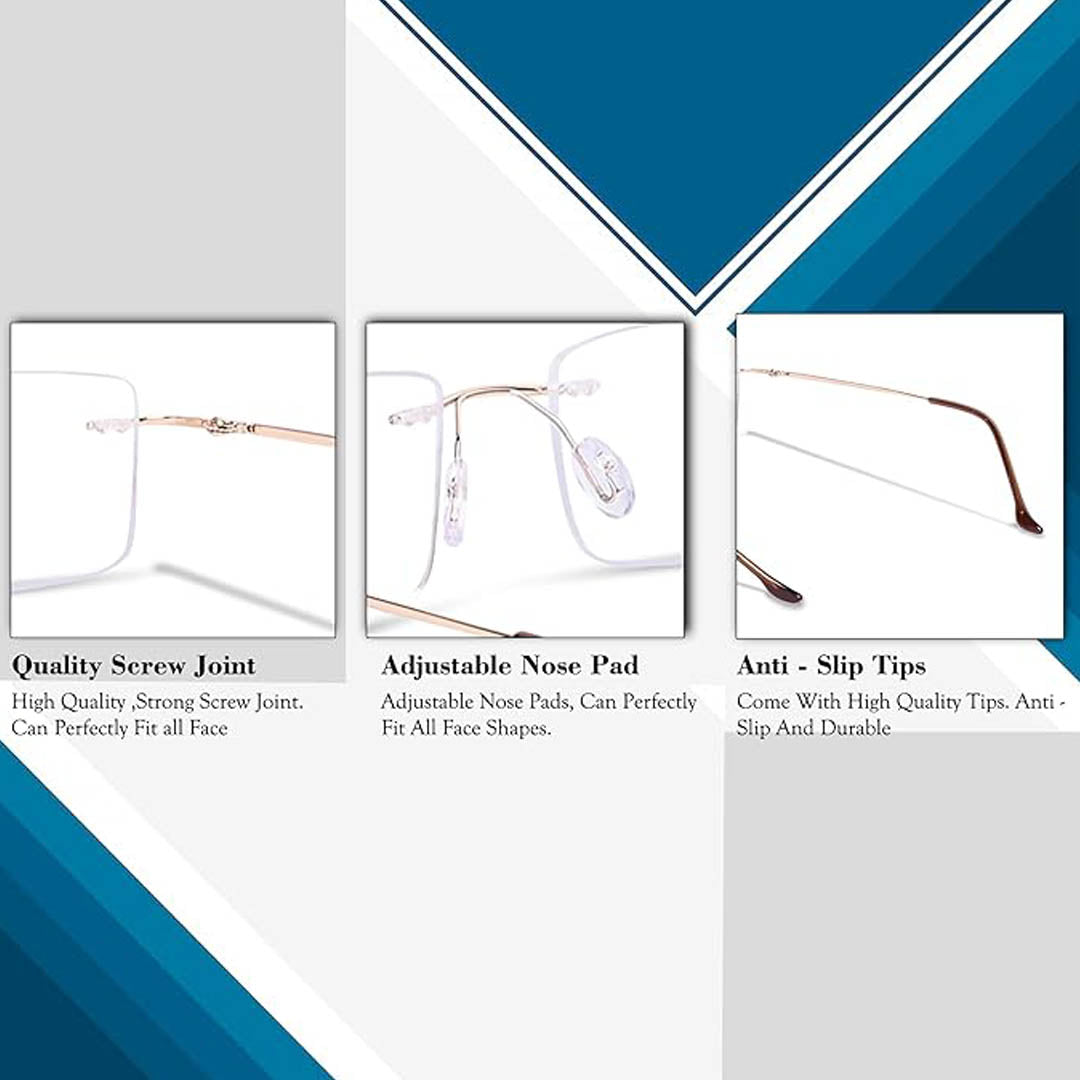 OneStopVision® Blue Cut Computer Glasses | Anti Glare, 100% UV Protected (Blue-Filter lens Included)