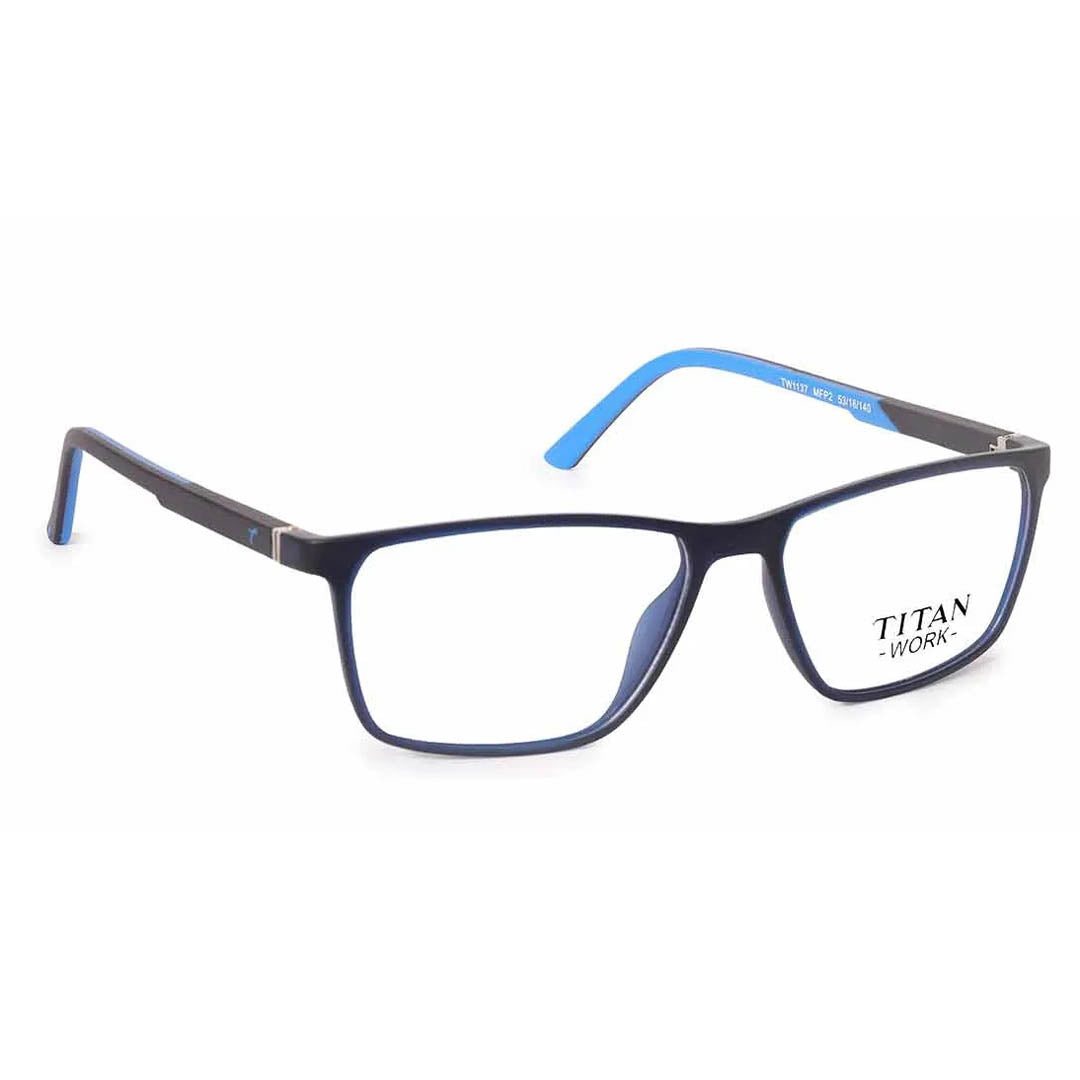 Titan Blue Wayfarer Rimmed Computer Glasses (Blue-Filter lens Included)