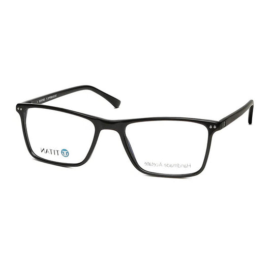 Titan Black Square Rimmed Computer Glasses (Blue-Filter lens Included)