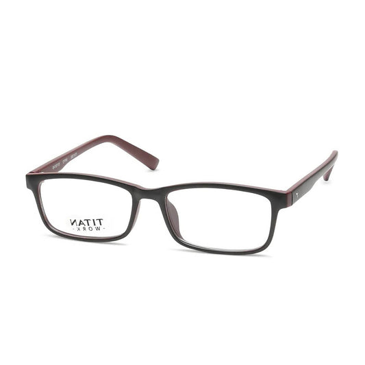 Titan Black Rectangle Rimmed Computer Glasses (Blue-Filter lens Included)