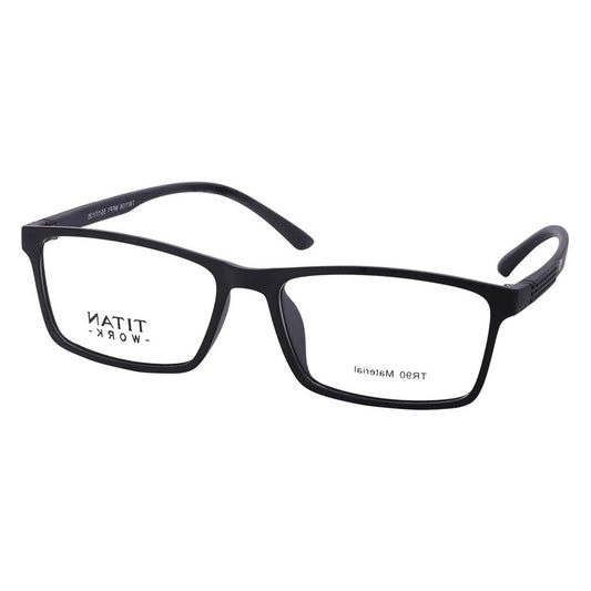 Titan Black Rectangle Rimmed Computer Glasses (Blue-Filter lens Included)
