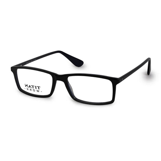 Titan Blue Rectangle Rimmed Computer Glasses (Blue-Filter lens Included)