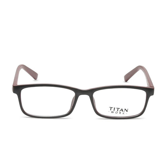 Titan Black Rectangle Rimmed Computer Glasses (Blue-Filter lens Included)