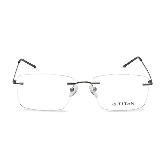 Titan Gun metal Rectangle Rimless Computer Glasses (Blue-Filter lens Included)