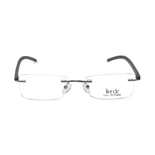 Titan Gun metal Rectangle Rimless Computer Glasses (Blue-Filter lens Included)