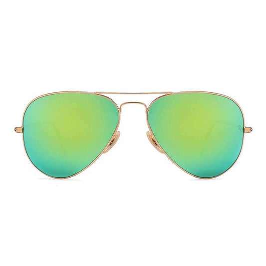 Ray-Ban Mirrored Aviator Unisex Sunglasses (0RB3025I|51 mm|Green)