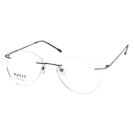 Titan Grey Aviator Rimless Computer Glasses (Blue-Filter lens Included)