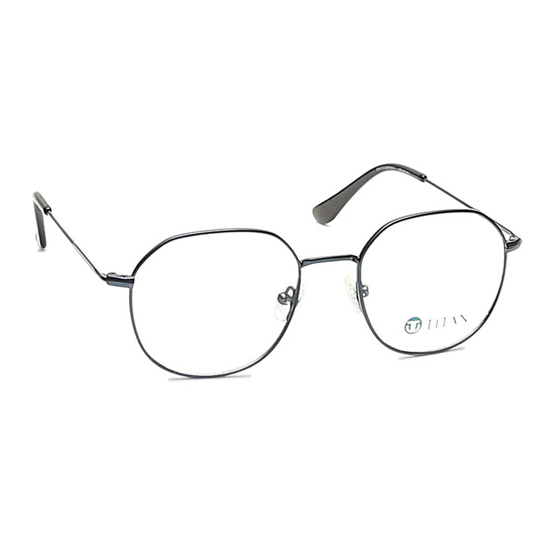 Titan Blue Round Rimmed Eyeglasses (Power Customization Available)