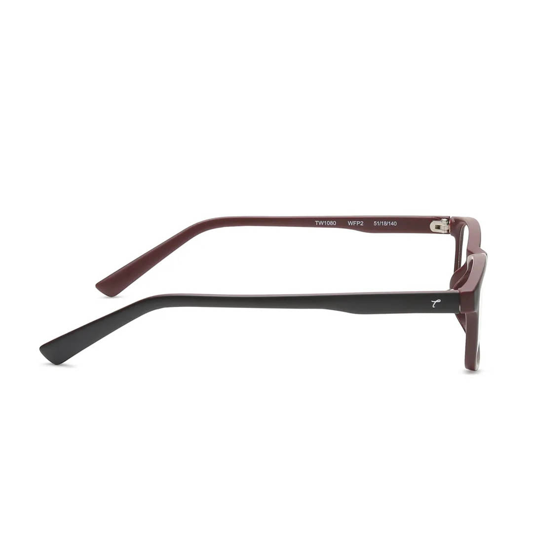 Titan Black Rectangle Rimmed Computer Glasses (Blue-Filter lens Included)