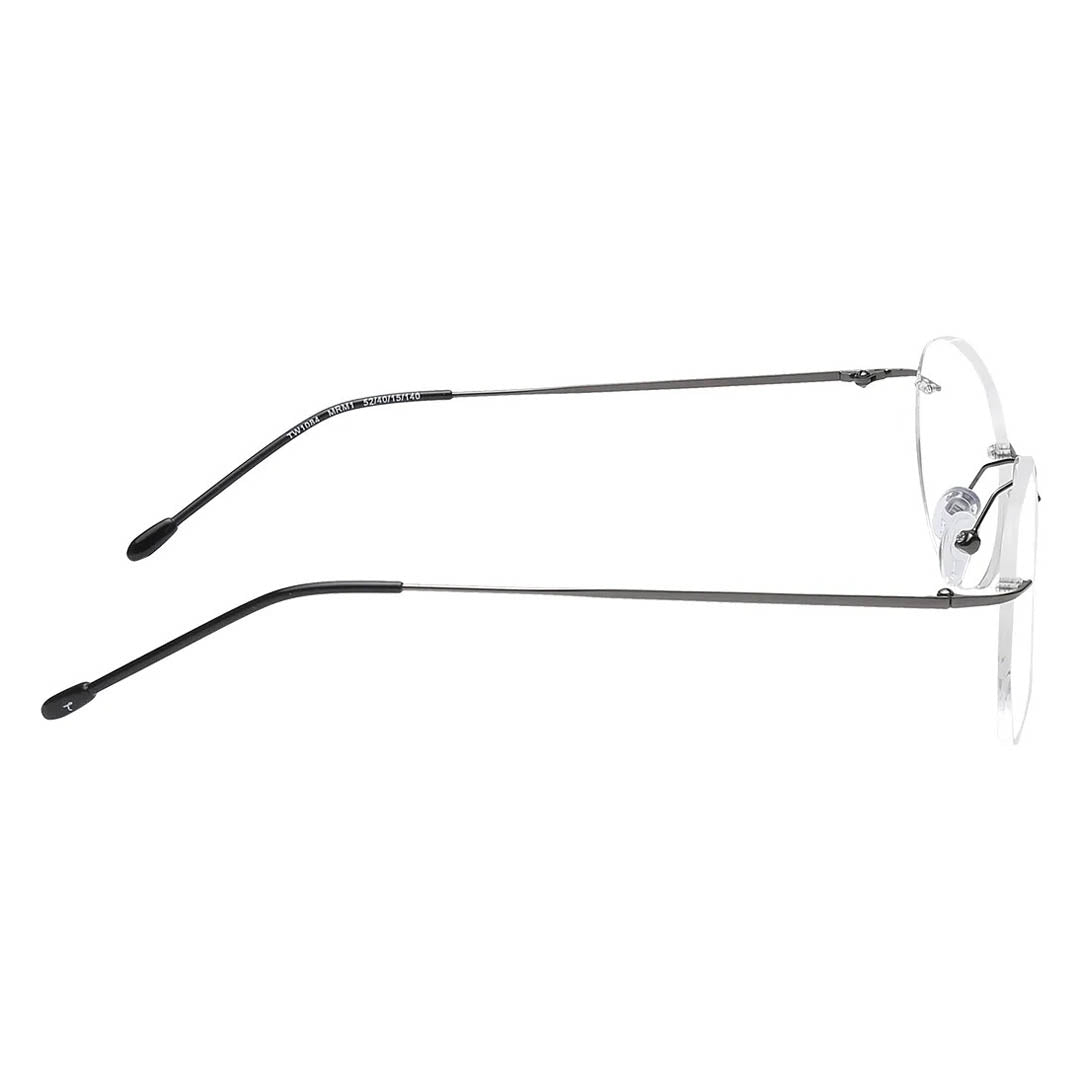 Titan Grey Aviator Rimless Computer Glasses (Blue-Filter lens Included)