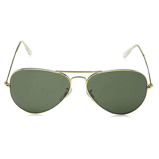 OneStopVision® Medium-Large (Size-58) Golden Green Men's Aviator Sunglasses